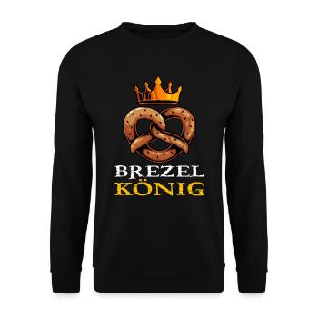 Pretzel Brezel König Bayrisches Brezel - Unisex Pullover - Schwarz - Vorne - Alina (178cm) & Michal (187cm)