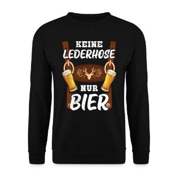 No Lederhosen, just beer, beer drinkers, Bavaria - Unisex Sweatshirt - black - Front - Alina (178cm) & Michal (187cm)