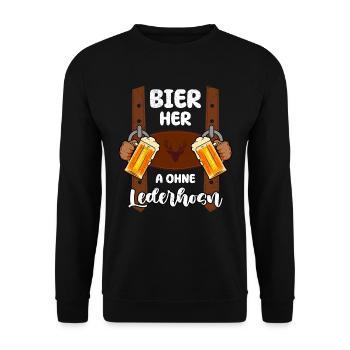 Beer without lederhosen! Beer drinkers - Unisex Sweatshirt - black - Front - Alina (178cm) & Michal (187cm)