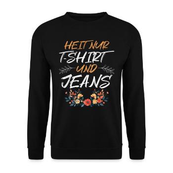 Today without Dirndl Replacement Dirndl Women - Unisex Sweatshirt - black - Front - Alina (178cm) & Michal (187cm)