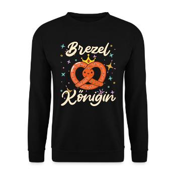 Münchner Volksfest BREZEL KÖNIGIN Lustiges - Unisex Pullover - Schwarz - Vorne - Alina (178cm) & Michal (187cm)