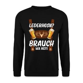 Aujourd’hui sans lederhosen Costume de remplacement hommes - Sweat-shirt Unisexe - noir - Devant - Alina (178cm) & Michal (187cm)