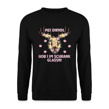 I lifted my dirndl in the closet - Unisex Sweatshirt - black - Front - Alina (178cm) & Michal (187cm)