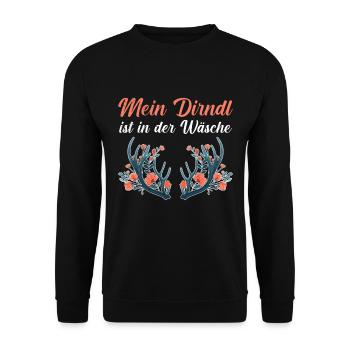 Today without Dirndl Replacement Dirndl Women - Unisex Sweatshirt - black - Front - Alina (178cm) & Michal (187cm)