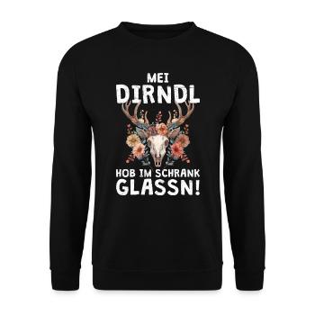 I left my dirndl at home in the closet - Unisex Sweatshirt - black - Front - Alina (178cm) & Michal (187cm)