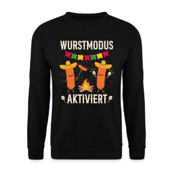Sausage mode activated Bavarian Bayer Fest - Unisex Sweatshirt - black - Front - Alina (178cm) & Michal (187cm)