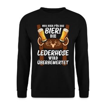 No Lederhosen, just drink beer, Bavarian - Unisex Sweatshirt - black - Front - Alina (178cm) & Michal (187cm)