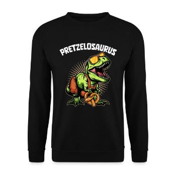 Oktobasaurus Rex Pretzelrex Pretzelsaurus - Sweat-shirt Unisexe - noir - Devant - Alina (178cm) & Michal (187cm)