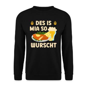 That's me so wurscht Bavarian saying - Unisex Sweatshirt - black - Front - Alina (178cm) & Michal (187cm)