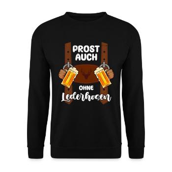 My Lederhosen Are At Home Beer Drinkers - Unisex Sweatshirt - black - Front - Alina (178cm) & Michal (187cm)