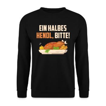 Half a chicken please Bayern Fest - Unisex Sweatshirt - black - Front - Alina (178cm) & Michal (187cm)