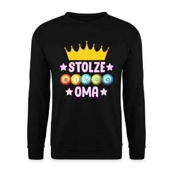 Bingo Player PROUD BINGO GRANNY Funny Bingo - Unisex Sweatshirt - black - Front - Alina (178cm) & Michal (187cm)
