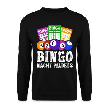 Bingo Lovers BINGO NIGHT GIRLS Funny - Unisex Sweatshirt - black - Front - Alina (178cm) & Michal (187cm)