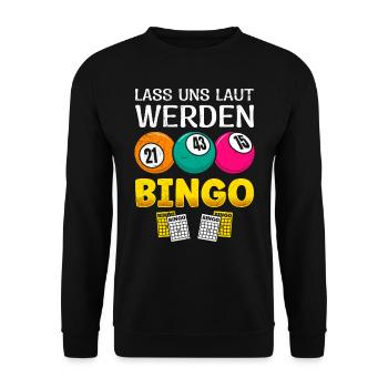 Bingo Players LET'S GET LOUD BINGO Fun - Unisex Sweatshirt - black - Front - Alina (178cm) & Michal (187cm)