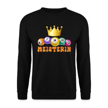 BINGO MASTER Bingo Player Bingo Lover - Unisex Sweatshirt - black - Front - Alina (178cm) & Michal (187cm)