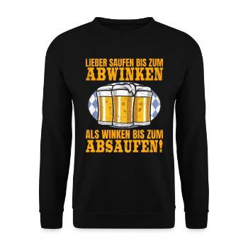 Munich Folk Festival BETTER DRINK UNTIL YOU DROP - Unisex Sweatshirt - black - Front - Alina (178cm) & Michal (187cm)