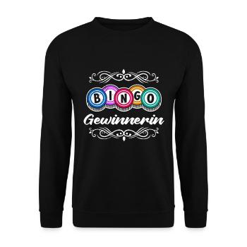BINGO WINNER Funny Bingo Player Bingo - Unisex Sweatshirt - black - Front - Alina (178cm) & Michal (187cm)