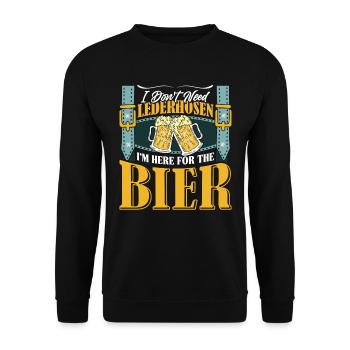 Festival folklorique de Munich N’AVEZ PAS BESOIN DE LEDERHOSEN ICI POUR - Sweat-shirt Unisexe - noir - Devant - Alina (178cm) & Michal (187cm)