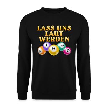 Bingo Players LET'S GET LOUD BINGO Fun - Unisex Sweatshirt - black - Front - Alina (178cm) & Michal (187cm)
