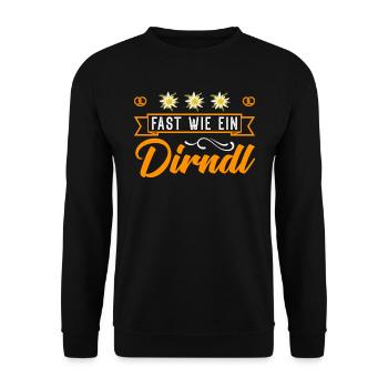 Replacement dirndl ALMOST LIKE A DIRNDL Munich - Unisex Sweatshirt - black - Front - Alina (178cm) & Michal (187cm)