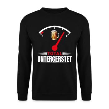 Munich Folk Festival TOTAL UNTERGERSTET Funny - Unisex Sweatshirt - black - Front - Alina (178cm) & Michal (187cm)