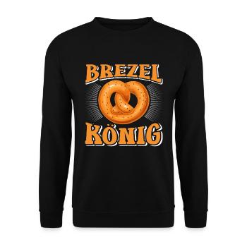 Münchner BREZEL KÖNIG Lustiges - Unisex Pullover - Schwarz - Vorne - Alina (178cm) & Michal (187cm)