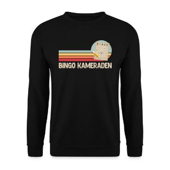 BINGO KAMERADEN Bingo Abende Freunde Bingo - Unisex Pullover - Schwarz - Vorne - Alina (178cm) & Michal (187cm)