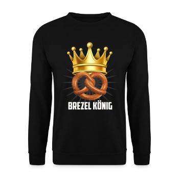 Bretzel König Bretzel Brezn Bayern - Unisex Pullover - Schwarz - Vorne - Alina (178cm) & Michal (187cm)