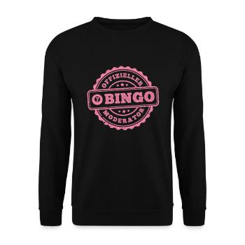 Bingo OFFIZIELLER BINGO AUSRUFER Lustiges - Unisex Pullover - Schwarz - Vorne - Alina (178cm) & Michal (187cm)