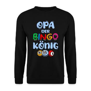 GRAND-PÈRE LE ROI DU BINGO Joueur de bingo amusant - Sweat-shirt Unisexe - noir - Devant - Alina (178cm) & Michal (187cm)