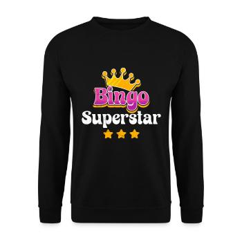 Bingo Player BINGO SUPERSTAR Fun Bingo - Unisex Sweatshirt - black - Front - Alina (178cm) & Michal (187cm)