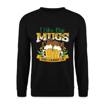 Münchner Volksfest I LIKE BIG MUGS AND CANNOT LIE - Unisex Pullover - Schwarz - Vorne - Alina (178cm) & Michal (187cm)