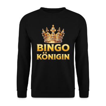 BINGO QUEEN Bingo Player Bingo Lover - Unisex Sweatshirt - black - Front - Alina (178cm) & Michal (187cm)