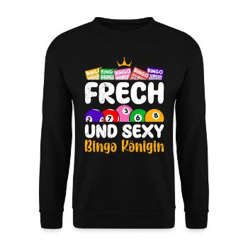 Bingo Player NAUGHTY AND SEXY BINGO QUEEN - Unisex Sweatshirt - black - Front - Alina (178cm) & Michal (187cm)