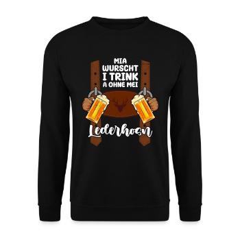 Je bois de la bière Bayern même sans lederhosen - Sweat-shirt Unisexe - noir - Devant - Alina (178cm) & Michal (187cm)
