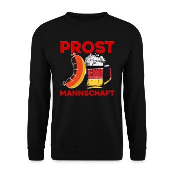 Münchner Volksfest PROST MANNSCHAFT Lustiges - Sweat-shirt Unisexe - noir - Devant - Alina (178cm) & Michal (187cm)