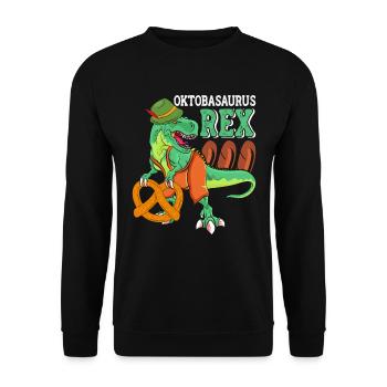 Festival folklorique de Munich OKTOBASAURUS REX Funny - Sweat-shirt Unisexe - noir - Devant - Alina (178cm) & Michal (187cm)