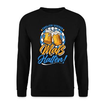 Munich Folk Festival MEASURE Funny Men - Unisex Sweatshirt - black - Front - Alina (178cm) & Michal (187cm)