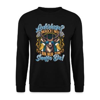 LEATHER TROUSERS? I DON'T NEED TO DRINK THERE - Unisex Sweatshirt - black - Front - Alina (178cm) & Michal (187cm)