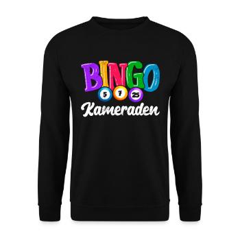 Bingo Liebhaber BINGO KAMERADEN Lustiges Bingo - Unisex Pullover - Schwarz - Vorne - Alina (178cm) & Michal (187cm)