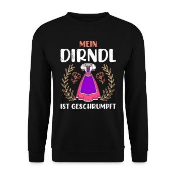 Dirndl zu klein Trachtenshirt Damen Trachten Dirndl - Unisex Sweatshirt - black - Front - Alina (178cm) & Michal (187cm)