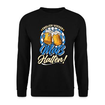 Festival folklorique de Munich MEASURE Funny Men - Sweat-shirt Unisexe - noir - Devant - Alina (178cm) & Michal (187cm)