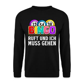 BINGO CALLS AND I MUST TO GO Amateurs de bingo - Sweat-shirt Unisexe - noir - Devant - Alina (178cm) & Michal (187cm)