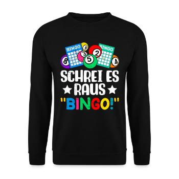 Bingo Players SHOUT IT OUT BINGO! Fun Bingo - Unisex Sweatshirt - black - Front - Alina (178cm) & Michal (187cm)
