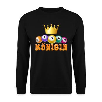 BINGO QUEEN Bingo Player Bingo Lover - Unisex Sweatshirt - black - Front - Alina (178cm) & Michal (187cm)