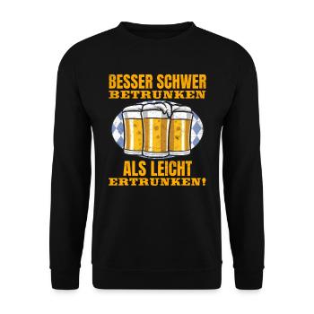 Munich Folk Festival BETTER GET DRUNK - Unisex Sweatshirt - black - Front - Alina (178cm) & Michal (187cm)