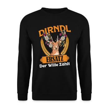 DIRNDL SUBSTITUTE THE WILL COUNTS Munich Volksfest - Unisex Sweatshirt - black - Front - Alina (178cm) & Michal (187cm)