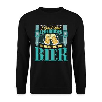Festival folklorique de Munich N’AVEZ PAS BESOIN DE LEDERHOSEN ICI POUR - Sweat-shirt Unisexe - noir - Devant - Alina (178cm) & Michal (187cm)