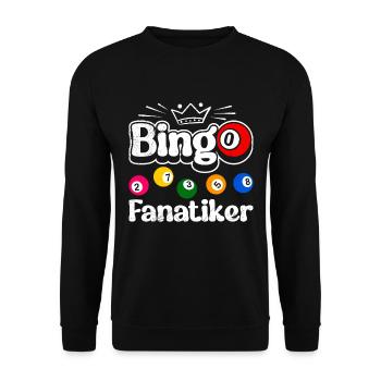 BINGO FANATIKER Lustiges Bingo Liebhaber Bingo - Unisex Pullover - Schwarz - Vorne - Alina (178cm) & Michal (187cm)