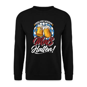 Munich Folk Festival MEASURE Funny Men - Unisex Sweatshirt - black - Front - Alina (178cm) & Michal (187cm)
